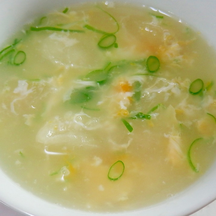 冷凍冬瓜のワタで口どけとろりの中華スープ